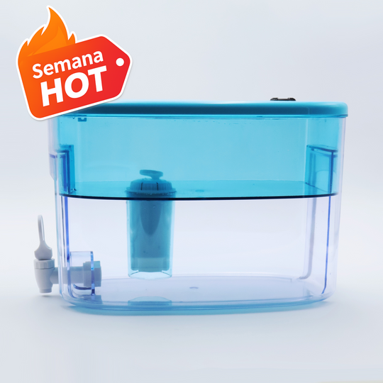 Dispensador/Contenedor de Agua con Filtro Purificador para Agua Alcalina, 9L, para Refrigerador o Cocina