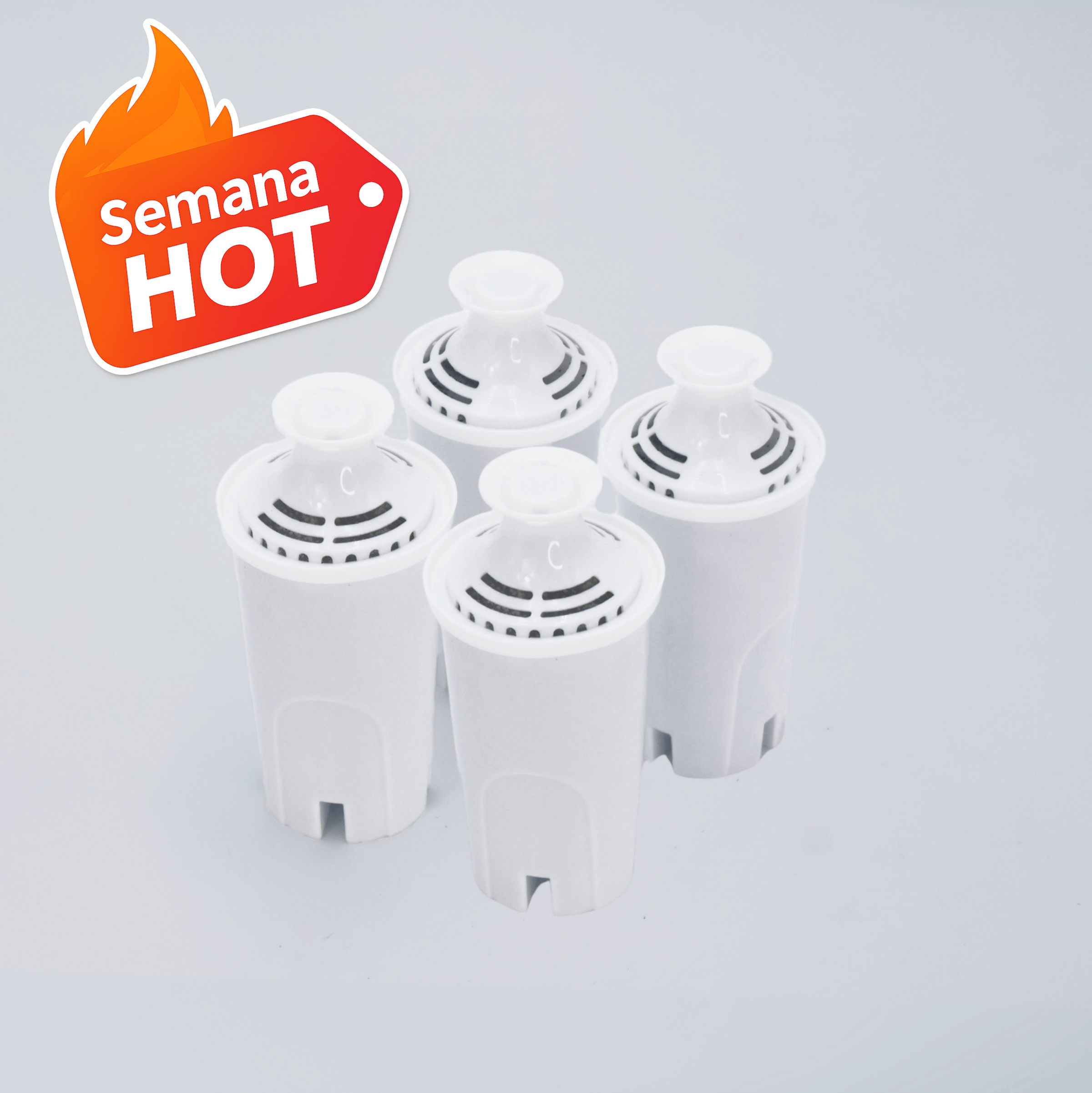 Paquete de 4 filtros de agua alcalina para jarra y/o recipiente
